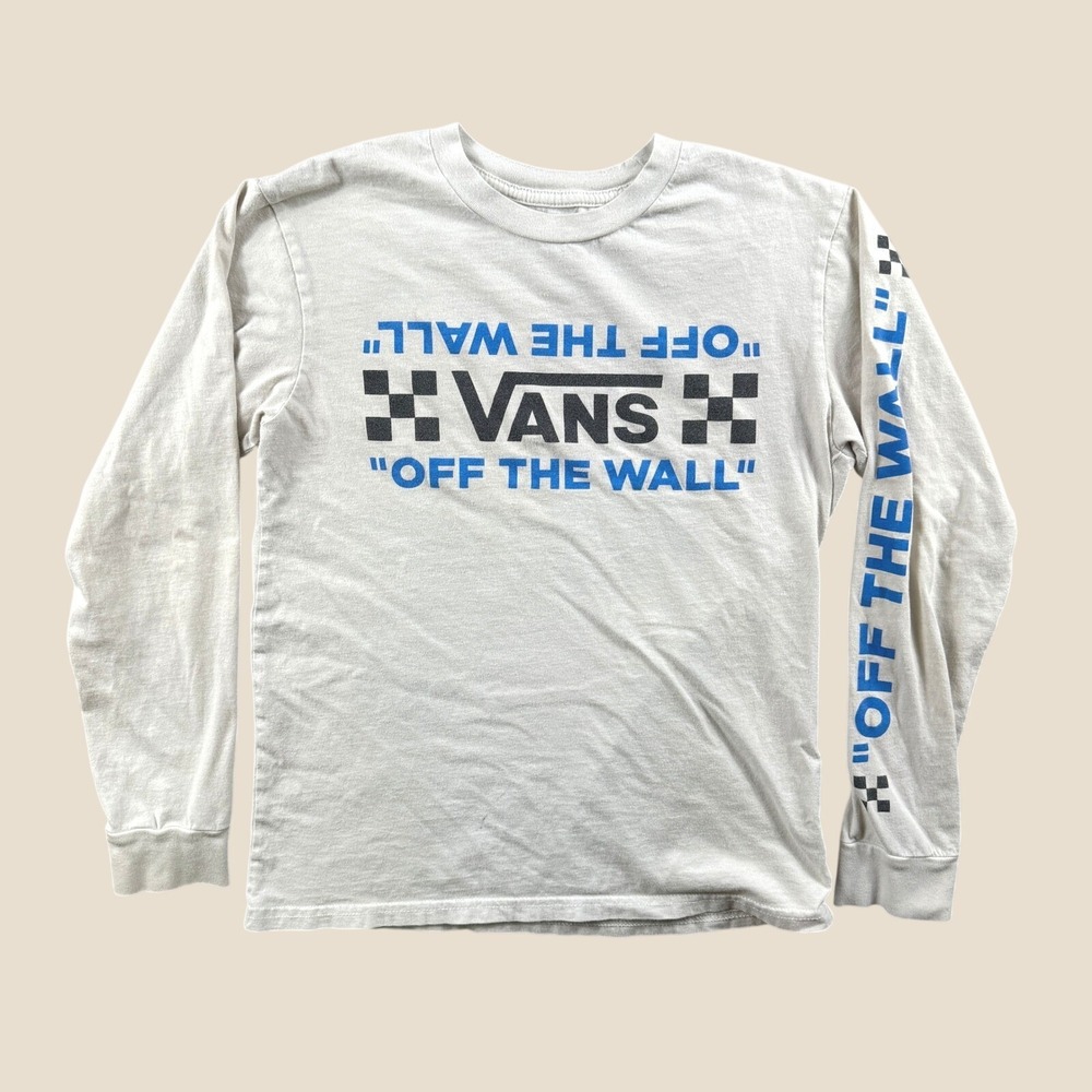 Vans T Shirt Boys Kids M Gray Off The Wall Graphic Skate Streetwear Casual